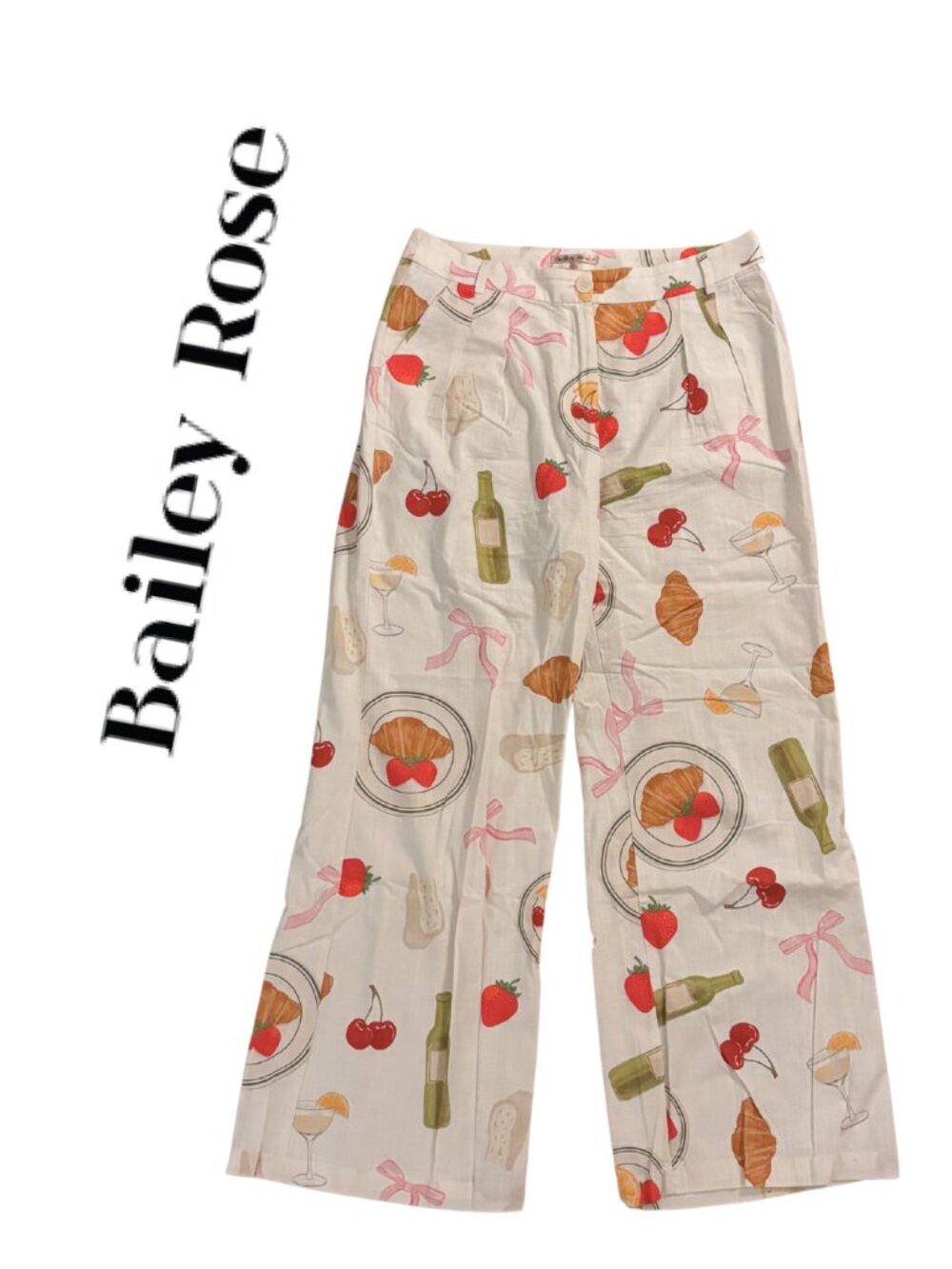 Bailey Rose Sweet Print Linen Pants | Large